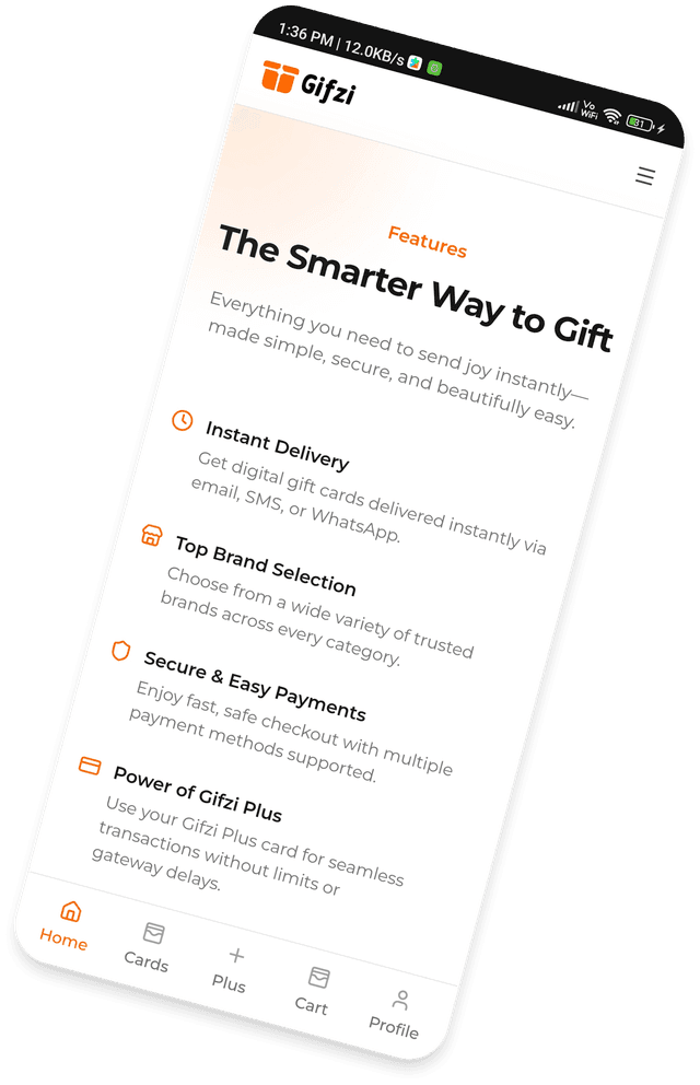 App interface showing features